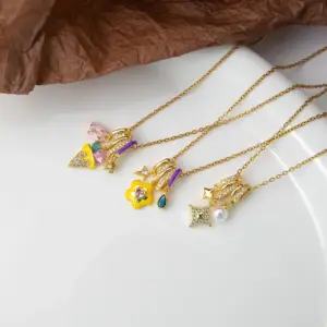 Wholesale Jewelry Cute Star 304 Stainless Steel Plating Pendant Necklace Cable Chain