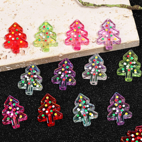 Wholesale Double sided polka dot Christmas tree bead