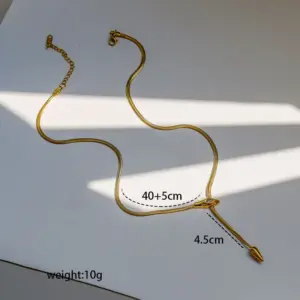 Gold Snake Head Necklace