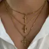 Wholesale Jewelry Modern Style Classic Style Cross Titanium Steel Plating Pendant Necklace