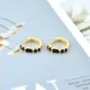 Wholesale Copper Geometric PVD Coated Zircon 18K Real Gold Plated Simple Style Classic Style Earrings