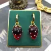 1 Pair Retro Strawberry Alloy Plating Inlay Pearl Women's Drop Earrings
