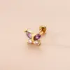 oly-5e513d518954099a05816621b6a9b896 Wholesale 1 Piece Copper Zircon Ear Cartilage Rings & Studs Heart Shape Butterfly Waterproof Non Tarnish Surgical Steel