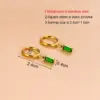 1 Pair Simple Style Geometric Rectangle Gold Plated 304 Stainless Steel Zircon Stainless Steel Earrings