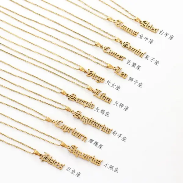 Wholesale Jewelry Fashion Letter 304 Stainless Steel Gold Plated Plating Stainless Steel Necklaces