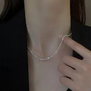 Wholesale PVD Coated Real Gold Plated 18K Gold Solid Color 304 Stainless Steel IG Style Simple Style Waterproof Non Tarnish 304 Stainless Steel Necklace