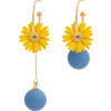 Wholesale Three-Dimensional Yellow Daisy Long Earrings Sweet Design Niche Earrings 2025 Spring Earrings New Earrings