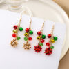 Wholesale Christmas Red Green Flower Earrings