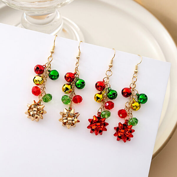 Wholesale Christmas Red Green Flower Earrings