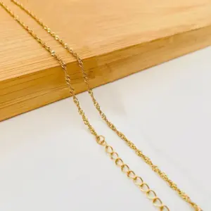 1.5mm Gold Water Wave Chain / 50 5cm Extension Chain