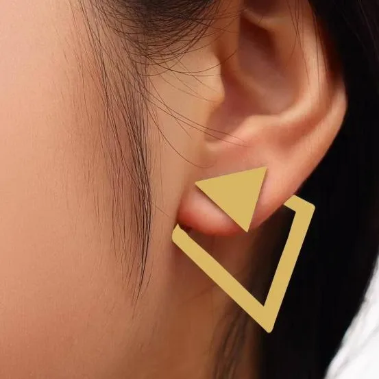 1 Pair Simple Style Geometric Plating 304 Stainless Steel Ear Studs