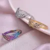 Wholesale PVD Coated Real Gold Plated 18K Gold Wings 304 Stainless Steel Basic Waterproof Non Tarnish Open Rings