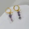Wholesale 1 Pair Fashion Geometric Plating 304 Stainless Steel Natural Stone 18K Gold Plated Stainless Steel Earrings