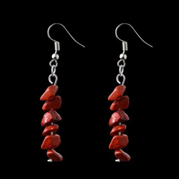 Wholesale Fashion Irregular Natural Stone Handmade Drop Earrings 1 Pair