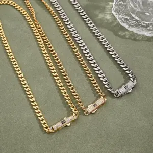 Wholesale Plated 18K Gold Rectangle 304 Stainless Steel Copper Casual Vacation Modern Style Necklace