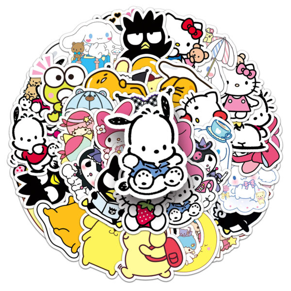 Wholesale 51 Sanrio Cartoon Cute Kulomi Pudding Dog Parchal Dog Trunk Water Cup Guitar Skateboard Sticker