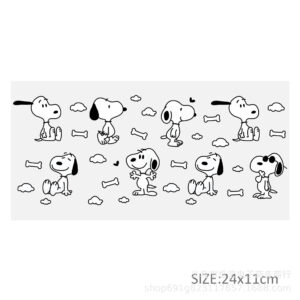 Snoopy series transparent crystal standard water cup waterproof stickers-8