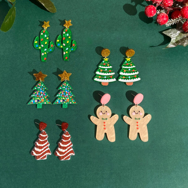 Wholesale Cute Cartoon Gingerbread Man Acrylic Earrings