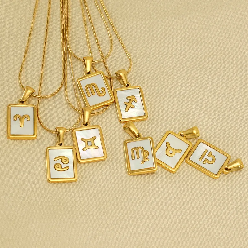Wholesale PVD Coated Constellation Stainless Steel Simple Style Waterproof Non Tarnish 304 Stainless Steel Pendant Necklace