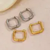 Wholesale PVD Coated 18K Gold Plated Square 304 Stainless Steel Simple Style Waterproof Non Tarnish Earrings