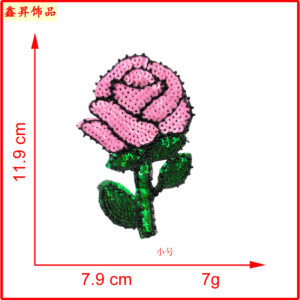 Hot melt glue*pink*flower*sporn rose small size*height 12cm