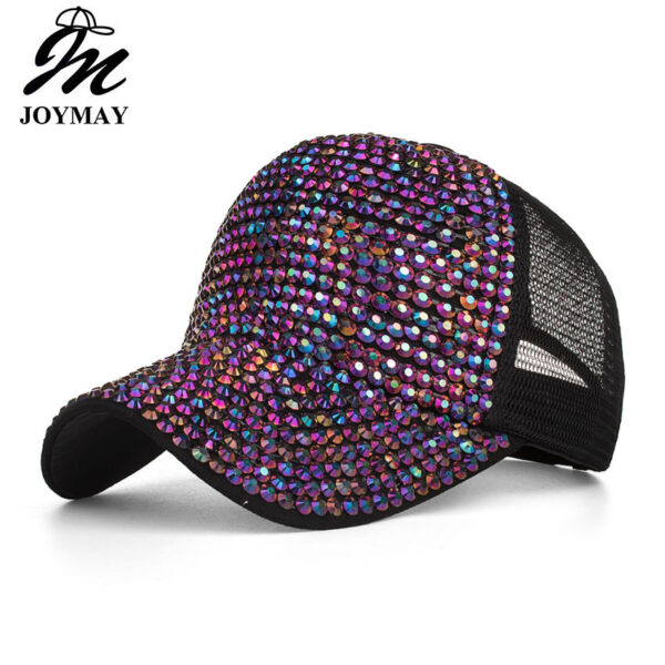 Wholesale Spring and Summer new Korean style fashionable full diamond mesh cap baseball cap sun-proof outdoor sun hat B543