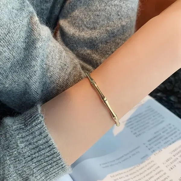 Wholesale Ins Style Solid Color Titanium Steel Copper Gold Plated Bangle In Bulk