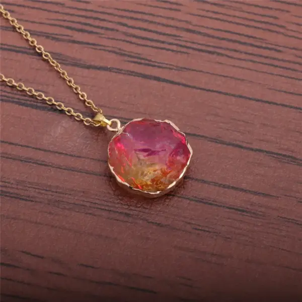 Wholesale Fashion Heart Alloy Natural Stone Necklace In Bulk