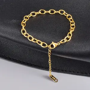 Wholesale 304 Stainless Steel Geometric PVD Coated 18K Real Gold Plated Fashion Waterproof Non Tarnish Plating Gold Silver Bracelets