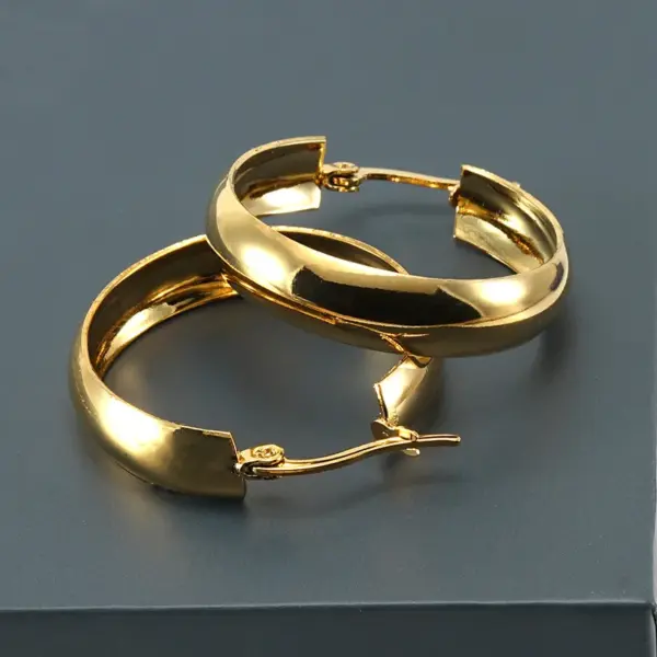 1 Pair Fashion Round Plating 304 Stainless Steel 18K Gold Plated Stainless Steel Earrings