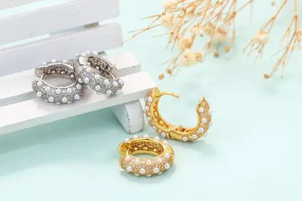 Wholesale Fashion Geometric Plating Copper Zircon Copper Earrings