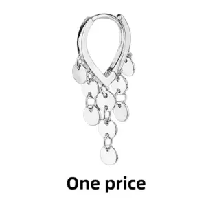 One round tassel ear buckle (white gold) / Copper (one price)