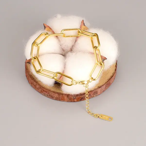 Wholesale 304 Stainless Steel Geometric PVD Coated 18K Real Gold Plated Simple Style Waterproof Non Tarnish Plating Bracelets