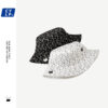 Wholesale Student Hat Children's Summer Korean-style Cute Cat Embroidered Double-sided Fisherman Hat Couple's Black and White Basin Hat Sun Hat for Men