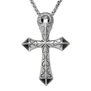 Big cross with stainless steel chain
