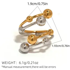 Gold and silver color / One Size / 1 Piece Multi-Ball Surround Ring