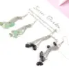 Wholesale 1 Pair Simple Style Irregular Patchwork Natural Stone Metal Drop Earrings