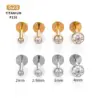 1Pcs F136 Titanium Alloy Zirconia Lip Stud Earring Lip Ring G23 Titanium Implant Grade Body Piercing Jewelry Helix Ear Bone Stud