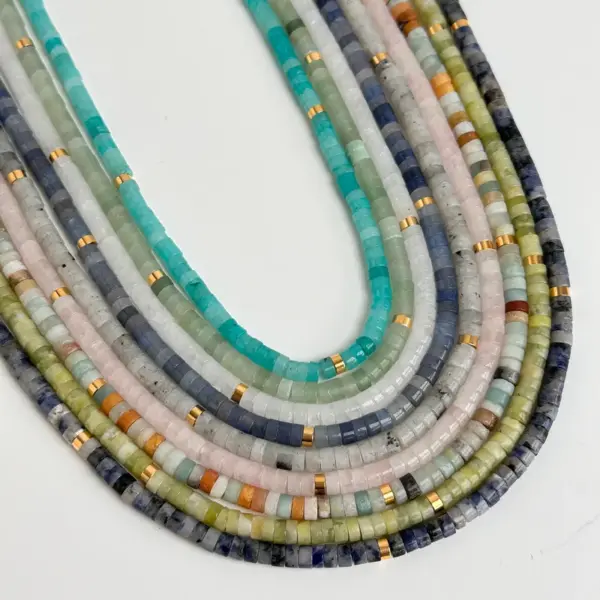 Wholesale PVD Coated 18K Gold Plated Natural Stone IG Style Waterproof Non Tarnish Necklace
