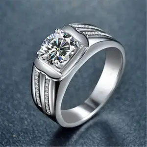 Jjz277 White Gold Plated Wedding Domineering Diamond Ring / Adjustable Opening