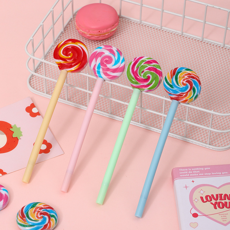 Wholesale Simulation lollip shape gel pen student gift pen chilen's prize pen black writing pen creative stationery