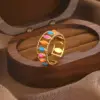 Wholesale Jewelry Classic Style Commute Color Block 304 Stainless Steel Open Rings