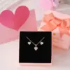 Wholesale Ion Plating (IP) 18K Gold Plated Heart Shape 304 Stainless Steel Copper Classic Style Waterproof Non Tarnish Earrings Necklace Jewelry Set