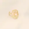 Wholesale Fashion Waves Stainless Steel Inlay Open Ring