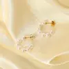 Wholesale Fashion Geometric Plating 304 Stainless Steel No Inlaid PVD Coated Earrings
