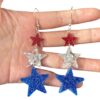 oly-5ec33c4843827064de4e76161c7c65b0 Wholesale Exaggerated Independence Day Long Stripesd Acrylic Heart Five-Pointed Star Usa Ear Hook Earrings Small Earrings Earrings