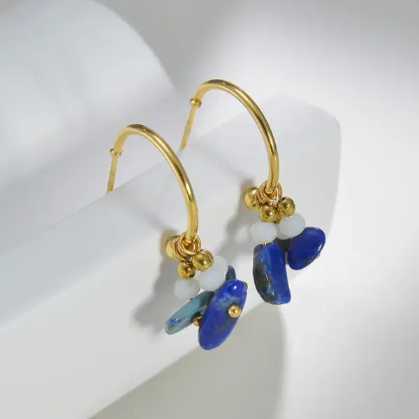 Wholesale 304 Stainless Steel Geometric PVD Coated Stone-Free 14K Real Gold Plated Romantic Waterproof Non Tarnish Plating Gold Drop Earrings