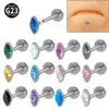 Wholesale 1 Piece Lip Rings Classic Style Colorful Water Droplets G23 Titanium Synthetic Opal Zircon Inlay Synthetic Opal Zircon