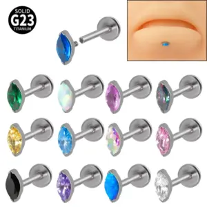 Wholesale 1 Piece Lip Rings Classic Style Colorful Water Droplets G23 Titanium Synthetic Opal Zircon Inlay Synthetic Opal Zircon