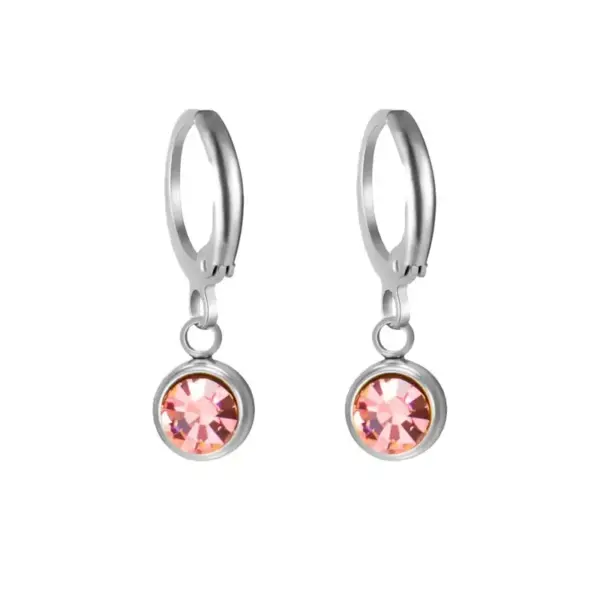 Wholesale 12 Colors Birthstone DIY Jewelry Accessories December Crystal Glass Earrings Birthstone Stud Earrings Unisex Stainless Steel Material